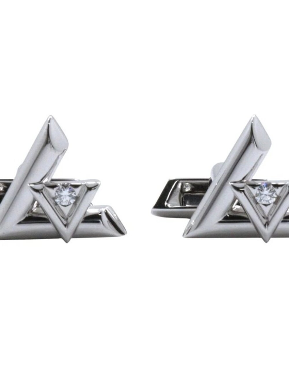 LOUIS VUITTON Volt One cuffs 1P diamond K18 white gold/diamond mens